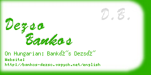 dezso bankos business card